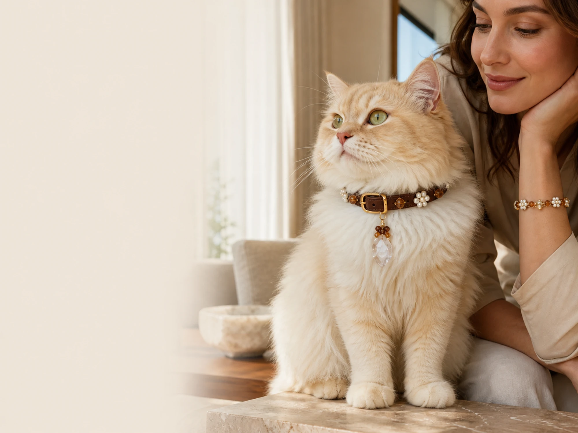 Pet and human crystal jewelry lifestyle image placeholder